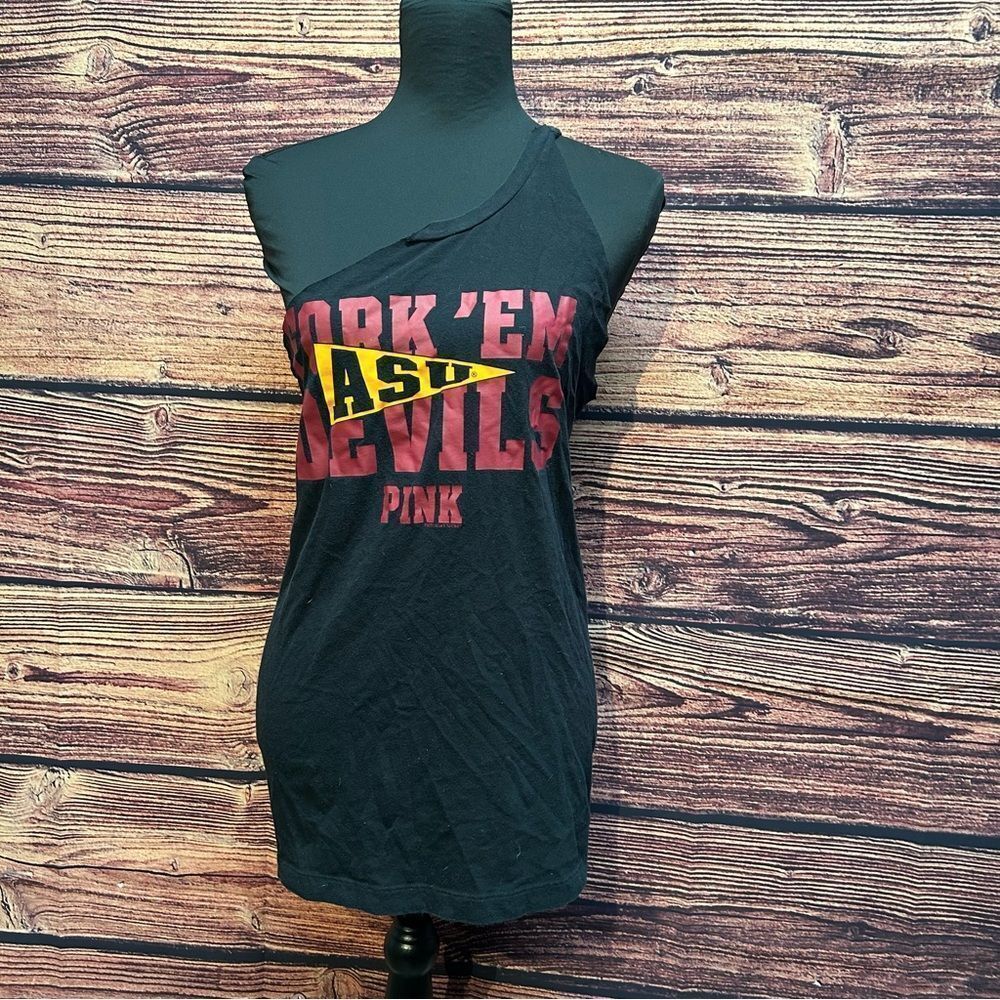 Victorias Secret Pink Arizona State Women's Medium One Shoulder Shirt Top Blouse